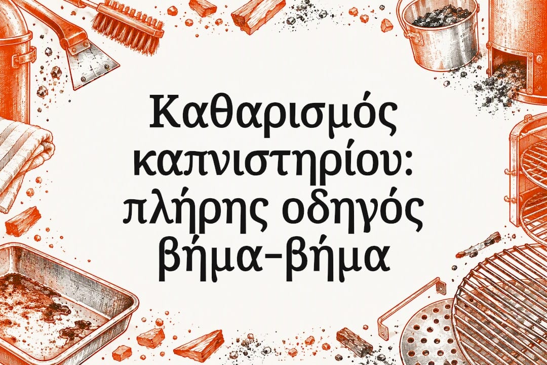 Διακοσμητική κάρτα με οδηγίες για τον καθαρισμό του καπνιστηρίου