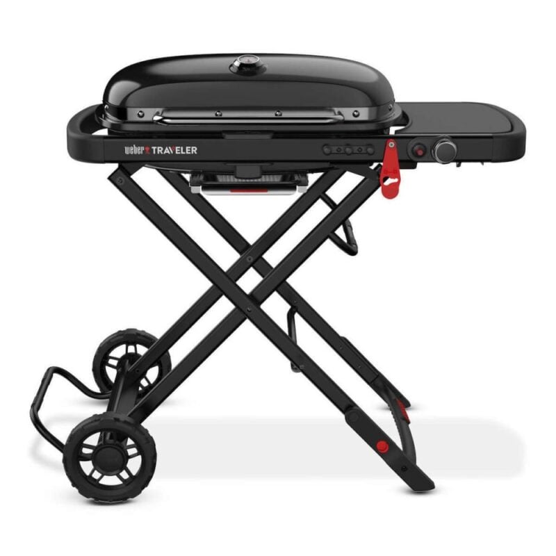 Weber 9013075 Traveler Stealth Edition Φορητή Ψησταριά Υγραερίου Σχάρας 63.5x34.3εκ. με 1 Εστία