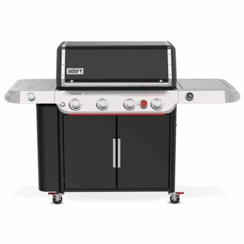 Weber Genesis ΕP-435 Works με φωτισμό Ψησταριά Υγραερίου • 12 χρόνια περιορισμένη εγγύηση • Ο καυστήρας Sear απελευθερώνει έως και 50% περισσότερη ισχύ για ψήσιμο σε υψηλή θερμοκρασία • Η εξαιρετικά μεγάλη Sear Zone σάς επιτρέπει να μαγειρεύετε πολλές μπριζόλες ταυτόχρονα • Οι καυστήρες PureBlu κατανέμουν τη θερμότητα ομοιόμορφα στις σχάρες μαγειρέματος • Ο πλαϊνός καυστήρας παρέχει επιπλέον χώρο μαγειρέματος για σάλτσες και πλαϊνά • Το ψηφιακό θερμόμετρο σάς επιτρέπει να βλέπετε ακριβή θερμοκρασία μέρα και νύχτα • Ο φωτισμός LED NIGHTVISION στη λαβή φωτίζει τις σχάρες μαγειρέματος • Οι πλαϊνές ράγες Weber Works ταιριάζουν με κουμπωτά αξεσουάρ που πωλούνται χωριστά ΧΑΡΑΚΤΗΡΙΣΤΙΚΑ Σύνολο kW 21.10 Καυστήρας Sear Zone: kW 3.52 Πλευρικός καυστήρας: kW 3.52 Διαστάσεις - Ανοιχτό καπάκι (ΥxΠxΒ): 160 x 183 x 78 cm Διαστάσεις - Καπάκι κλειστό (ΥxΠxΒ): 122 x 183 x 69 cm Κύριος χώρος μαγειρέματος: 86 x 48 cm Βάρος: 84 kg Καυστήρες από ανοξείδωτο χάλυβα 4 Τύπος καυσίμου Υγραέριο Πετρελαίου (η επαναγεμιζόμενη φιάλη πωλείται χωριστά) Βοηθητικά τραπεζάκια 2 Σχάρες ψησίματος Μαντεμένιες με εμαγιέ πορσελάνινη επίστρωση Περιστρεφόμενοι τροχοί 2 Περιστρεφόμενοι τροχοί ασφάλισης 2 Άγκιστρα εργαλείων 4 Τύπος μπαταρίας 1 AA, 2 AAA, 3 C Ψηφιακή ένδειξη θερμοκρασίας