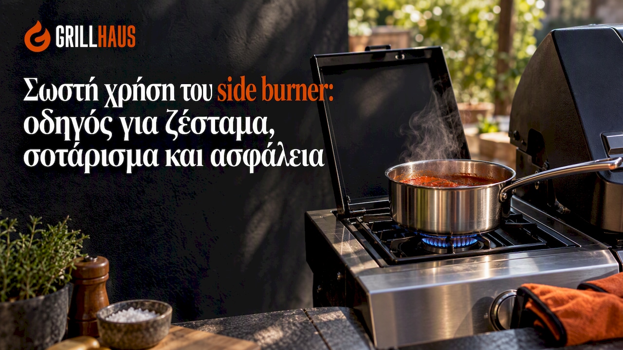 Πλαϊνός καυστήρας για ψησταριά με σκεύος