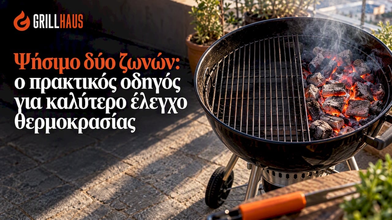 Ψησταριά κάρβουνου με δύο θερμικές ζώνες