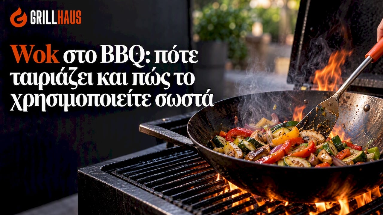 Wok με λαχανικά στη σχάρα BBQ