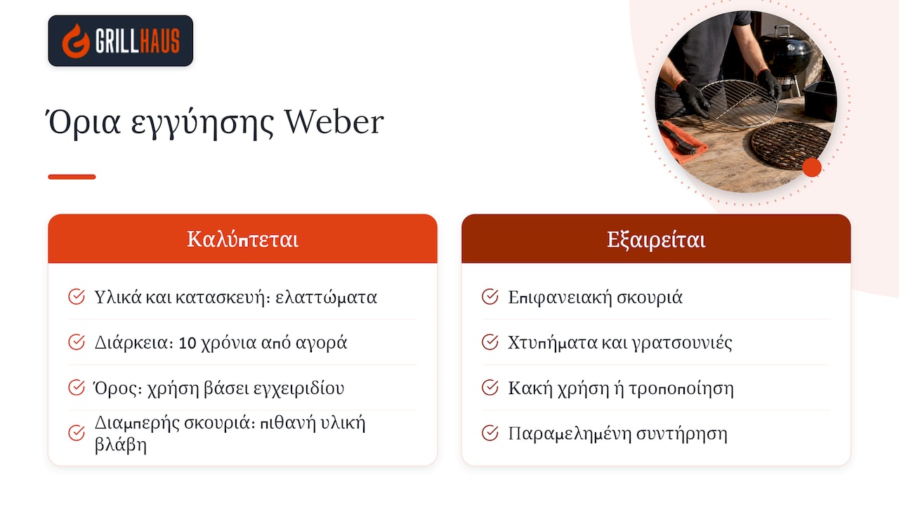 Τι καλύπτει η εγγύηση της Weber — overview diagram